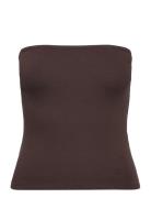Tube Top Tops T-shirts & Tops Sleeveless Brown Gina Tricot
