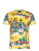 Custom Slim Beach-Print Jersey T-Shirt Designers T-shirts Short-sleeve...