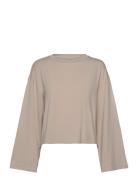 Gigi Top Tops T-shirts & Tops Long-sleeved Beige Residus