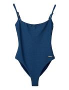 Textured Swimsuit Uimapuku Uima-asut Navy Lexington Clothing