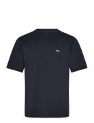 Parcy Organic Logo Tee Tops T-shirts Short-sleeved Navy J. Lindeberg