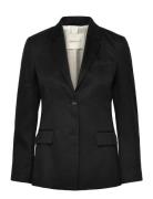 Slim Stretch Linen Blazer Blazers Single Breasted Blazers Black GANT