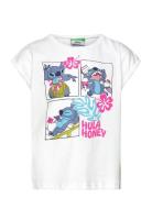 T-Shirt Tops T-shirts Short-sleeved White United Colors Of Benetton