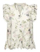 Sinnah-M Tops Blouses Short-sleeved White MbyM