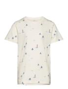 Top Ss Mini Boat Tops T-shirts Short-sleeved White Lindex