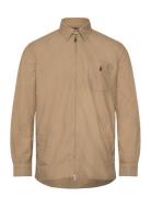 Garment-Dyed Oxford Overshirt Tops Overshirts Beige Polo Ralph Lauren