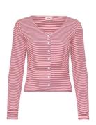Muse Ls Tee Vanilla Stripe Sca Tops T-shirts & Tops Long-sleeved Red L...