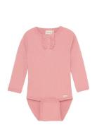Body Ls Rib Bodies Long-sleeved Pink Minymo