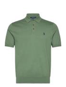 Cotton Polo-Collar Sweater Tops Polos Short-sleeved Green Polo Ralph L...