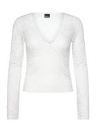 Lace Top Tops Blouses Long-sleeved White Gina Tricot