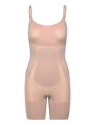 Mid Thigh Bodysuit Body Alusmekko Beige Calvin Klein