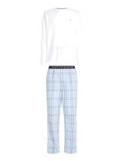 Ls Pant Woven Set Print Pyjama White Tommy Hilfiger