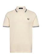 Twin Tipped Fp Shirt Tops Polos Short-sleeved Cream Fred Perry