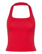 Square Neck Tank Top Tops T-shirts & Tops Sleeveless Red Weekday
