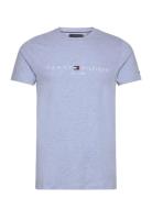Tommy Logo Tee Tops T-shirts Short-sleeved Blue Tommy Hilfiger