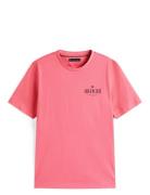 Hilfiger Stack Tee Tops T-shirts Short-sleeved Pink Tommy Hilfiger