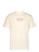 6 Eleven Print Ss Tshirt Tops T-shirts Short-sleeved Cream SIXTH JUNE