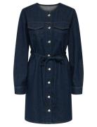 Onlminnie No Collar Belt Denm Dress Lyhyt Mekko Navy ONLY