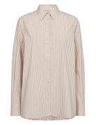 Mmelinda Leafy Stripe Shirt Tops Shirts Long-sleeved Blue MOS MOSH