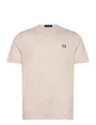 Crew Neck T-Shirt Tops T-shirts Short-sleeved Cream Fred Perry