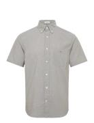 Reg Classic Poplin Ss Shirt Tops Shirts Short-sleeved Khaki Green GANT