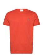 Slim Shield Ss T-Shirt Tops T-shirts Short-sleeved Orange GANT