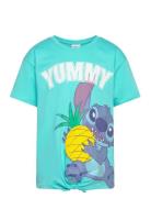 Tshirt Tops T-shirts Short-sleeved Blue Lilo & Stitch
