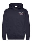 Graphic Full Zip Hoodie Tops Sweat-shirts & Hoodies Hoodies Navy GANT
