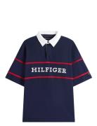 Americana Colourblock Ss Rugby Tops Polos Short-sleeved Navy Tommy Hil...
