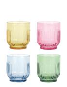 Drinking Glasses - Coloured 4 Pcs Mix Pack 33.0 Cl Home Tableware Glas...