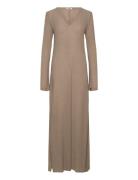Maxi Longsleeve Dress Maksimekko Juhlamekko Beige Weekday