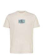 Ss 30S Eu Sp Ck Box Tape Graphic Tops T-shirts Short-sleeved White Cal...