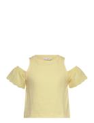 Cut-Out T-Shirt Tops T-shirts Short-sleeved Yellow Mango