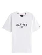 Hilfiger Flock Tee Tops T-shirts Short-sleeved White Tommy Hilfiger