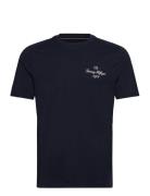 Outline Flag Script Tee Tops T-shirts Short-sleeved Black Tommy Hilfig...
