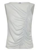 Chiffon Top Tops Blouses Sleeveless White Weekday