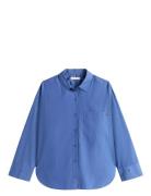 Ess Poplin New Easy Shirt Tops Shirts Long-sleeved Blue Tommy Hilfiger