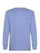 Cotton Jersey Long-Sleeve Tee Tops T-shirts Long-sleeved T-shirts Blue...