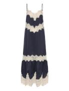 Delicate Lace Slip Dress Polvipituinen Mekko Navy Stella Nova