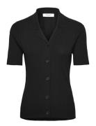 Rwrosie Ss Regular Cardigan Tops T-shirts & Tops Short-sleeved Black R...