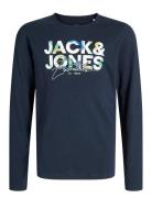 Jjgeplas Tee Ls Crew Neck Mni Tops T-shirts Long-sleeved T-shirts Navy...