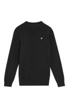 Cotton Crew Neck Jumper Tops Knitwear Pullovers Black Lyle & Scott