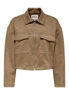 Onlstina Life Faux Suede Jacket Cc Pnt Nahkatakki Beige ONLY