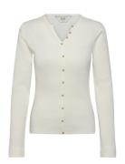 Washed Waffle Henley Tops Knitwear Cardigans White Lee Jeans