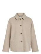 Viclaudia L/S Jacket- Noos Villakangastakki Cream Vila