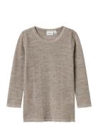 Nmfwang Wool Needle Ls Top Solid Noos Tops T-shirts Long-sleeved T-shi...