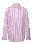 Marlon Stripe Shirt Tops Shirts Long-sleeved Pink Noella