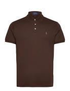 Custom Slim Fit Soft Cotton Polo Shirt Tops Polos Short-sleeved Brown ...