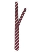 Slhlane Stripe Tie Noos Solmio Kravatti Burgundy Selected