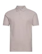 Slhslim-Atlas Ss Polo Tops Polos Short-sleeved Grey Selected